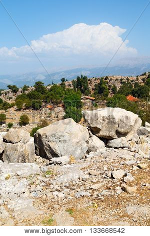 Ruins     From The Hill In  Old Architecture And