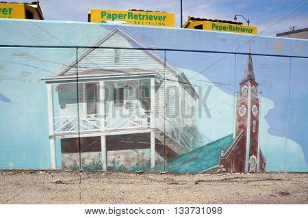 JOLIET, ILLINOIS / UNITED STATES - MAY 3, 2015: The mural 