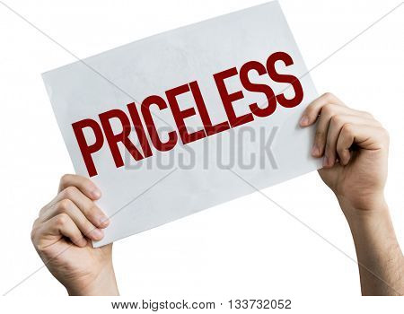 Priceless placard isolated on white background
