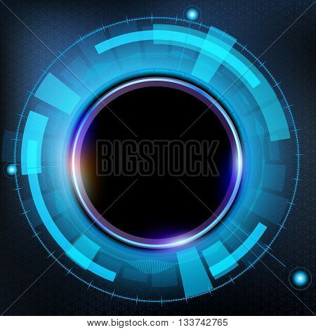 Technology futuristic HUD interface. Abstract background. Stock vector illustration.
