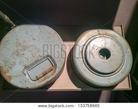 WW2 era landmines at the Armed Forces History Museum in Largo, Florida