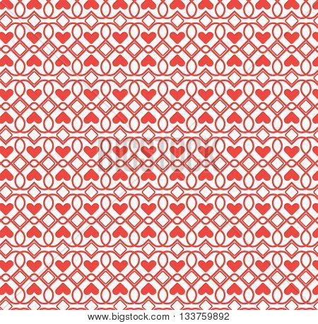 abstract seamless pattern with hearts ornament weave