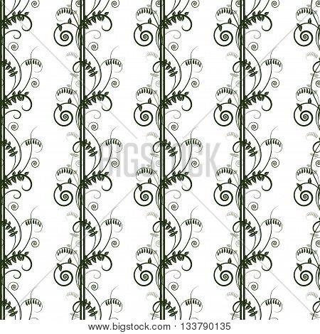 Seamless green floral fresh pattern with vetch. Design for ecology, wallpapers, textile, packaging, wedding design, healthy card, greeting