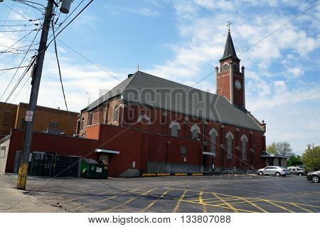 JOLIET, ILLINOIS / UNITED STATES - MAY 3, 2015: The Saint Mary Nativity Roman Catholic Church offers worship services, and is open daily for prayer and eucharistic adoration.