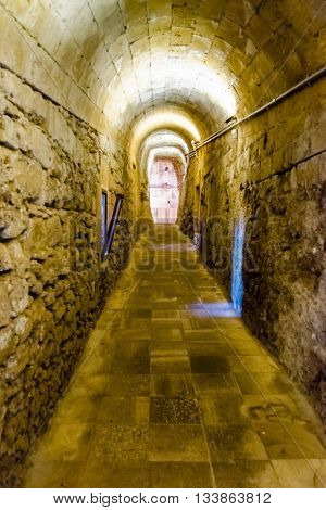 Interior View Of The Angevine-aragonese Castle In Gallipoli, Italy