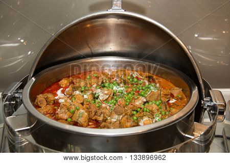 Thai food pork mussaman curry with sauce