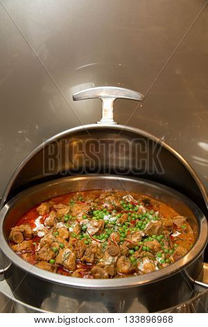 Thai food pork mussaman curry with sauce