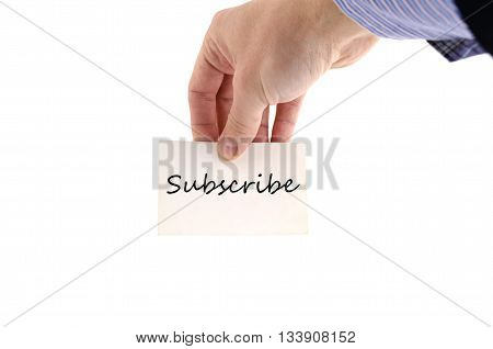 Subscribe text concept isolated over white background