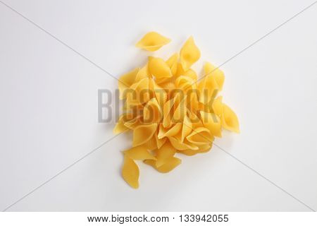 conchiglioni rigati dry pasta on the white background