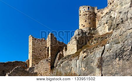 Castle of Morella. Morella is an ancient city located on a hill-top in the province of Castellon Valencian Community Spain