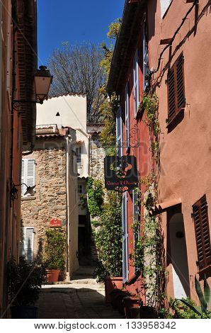 Grimaud France - april 16 2016 : the picturesque historical village