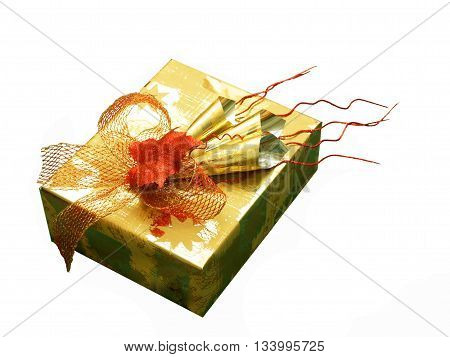 Very luxury packed present in red and gold