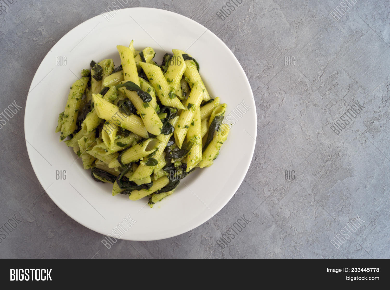 Penne Pasta Spinach On Image & Photo (Free Trial) Bigstock