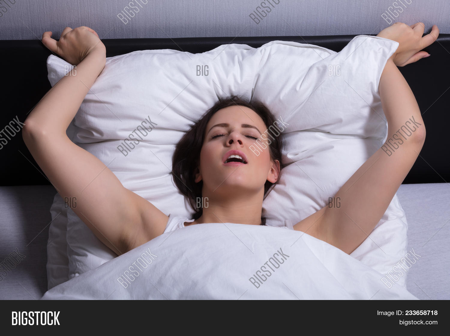 orgasm face in bed High Angle View Young Image & Photo (Free Trial) | Bigstock