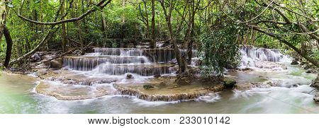 Panoramic Viewpoint Tier 6 Of Huay Mae Khamin Waterfalls Located In Khuean Srinagarindra National Pa