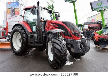 Kaunas, Lithuania - March 23: Valtra Tractor On March 23, 2018 In Kaunas, Lithuania. Valtra Is A Man