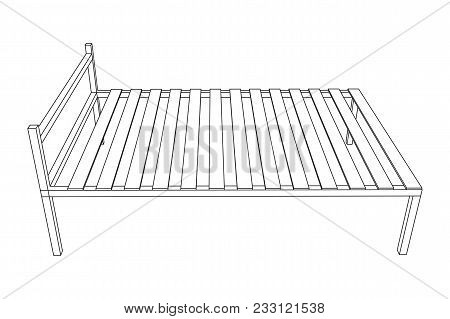 Base Orthopedic Bed Wireframe Low Poly Mesh Vector Illustration.