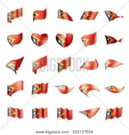 East Timor Flag, Vector Illustration On A White Background