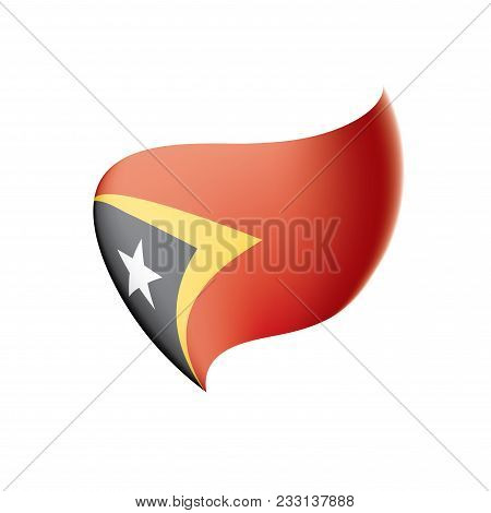 East Timor Flag, Vector Illustration On A White Background