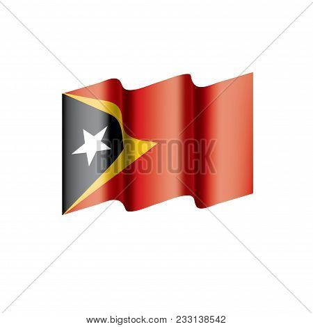 East Timor Flag, Vector Illustration On A White Background