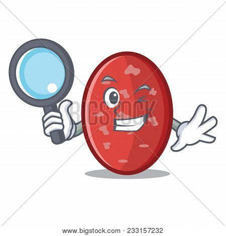 Detective Salami Character Cartoon Style Vector Illustration