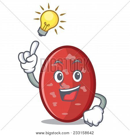 Have An Idea Salami Mascot Cartoon Style Vector Illustration
