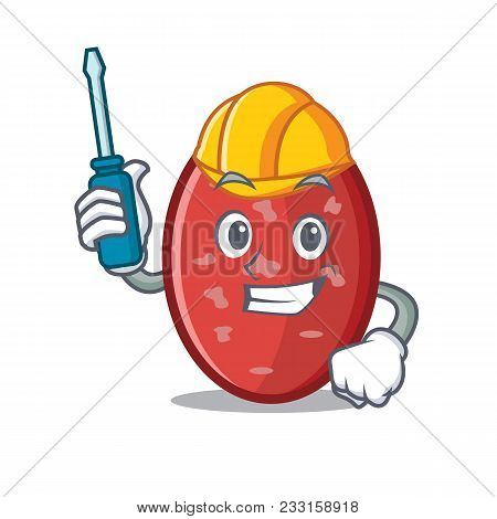Automotive Salami Mascot Cartoon Style Vector Illustration