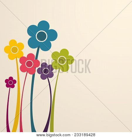 Abstract Paper Flowers - Spring Vector Background.