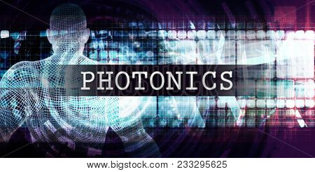 Photonics Industry with Futuristic Business Tech Background 3D Render