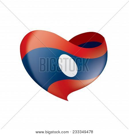 Laos Flag, Vector Illustration On A White Background