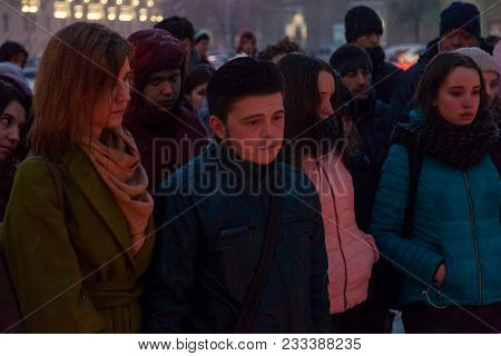 27 March 2018, Russia, Voronezh: The Action Of Commemorating The Victims Of The Fire In The Shopping