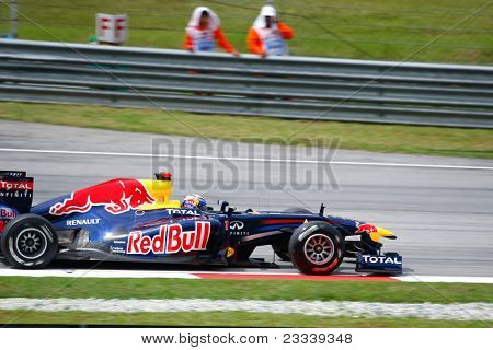 SEPANG, MALAYSIA - 8. APRIL: Verdensmester Sebastian Vettel i Red Bull Racing Team tager til den