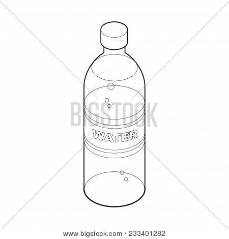 Bottle Of Water Isometric Style Icon Coloring Book, Food Concept Illustration, Vector Eps10