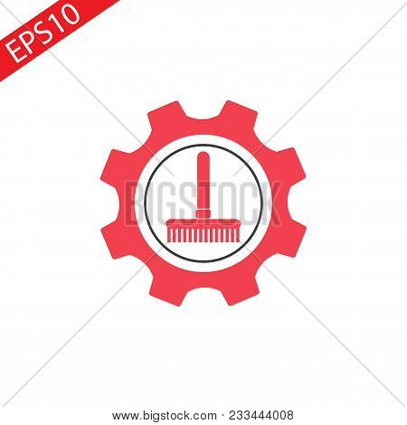 Broom Icon. Vector Concept Illustration For Design.