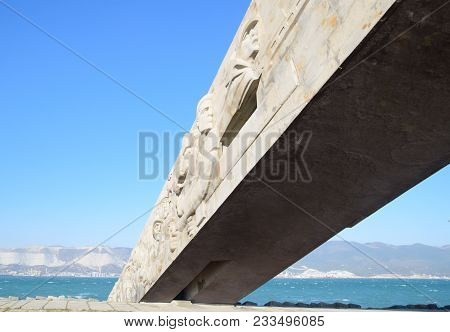 Novorossiysk, Russia - September 29, 2017: Novorossiysk, Naberezhnaya St. Admiral Serebryakova, Memo