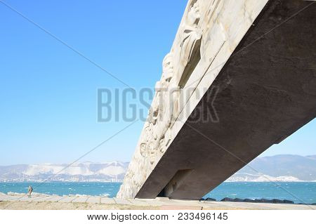 Novorossiysk, Russia - September 29, 2017: Novorossiysk, Naberezhnaya St. Admiral Serebryakova, Memo