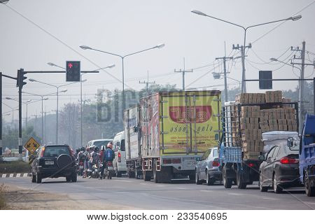 Car And Traffic On Highway Road Near Juction.