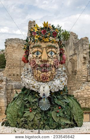 Les Baux, France - June 26, 2017: The Artwork, Titled Spring Is Four Seasons Three-dimensional Inter