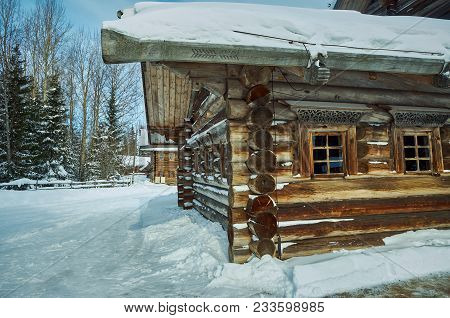Russian Traditional Wooden Peasant House