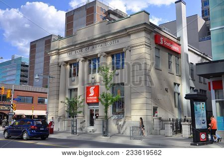 Ottawa, Canada - Jul. 1, 2011: Antique Building Of Bank Of Nova Scotia On 186 Bank Street In Ottawa,
