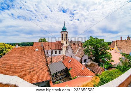 Top View Of Of Charming Little Town Szentendre, Near Budapest, Hungary.