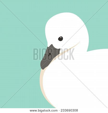 Gosling  Bird Head Vector Illustration Flat Style Profile Side