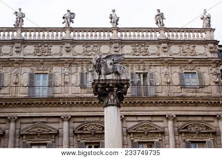 View Of Leone Marciano Monument In Verona, Italy