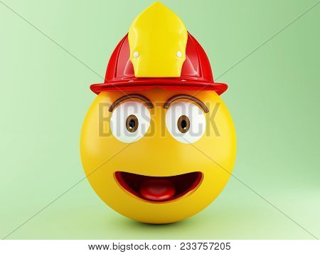 3D Fireman Emoji With Helment
