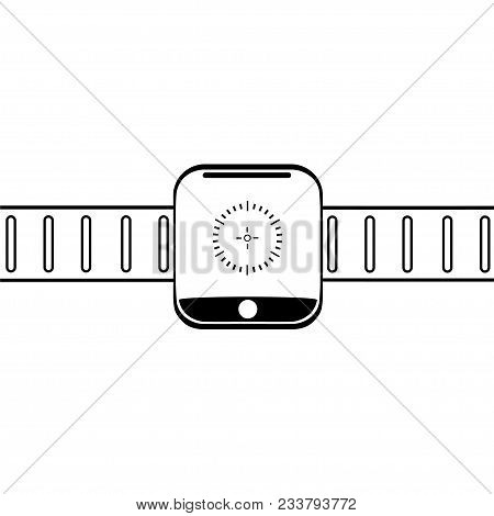Graphic Drawing Modern Wrist Electronic Watch On A Bracelet