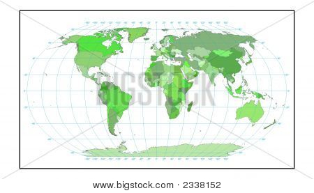 World Map In Green