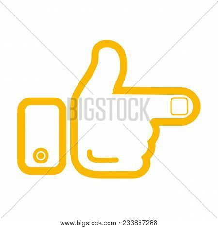 Hand And Finger Pointer. The Icon. Vector Illustration. Isolated On White.