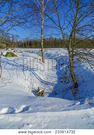 Endless Expanses In Snow-covered Latgale, In Winter 2018.