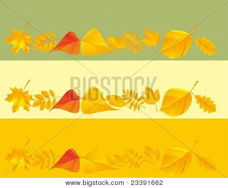 Stock vektor Illustration: Gule efterår blade