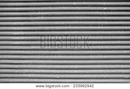 Horizontal Gray Strips For Background. Gray Striped Background For Your Design, Decoration, Template